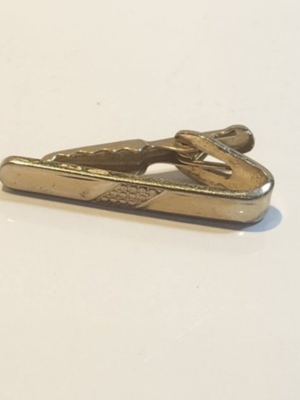 Vintage SHIELDS Gold Tone Tie Clip Clasp Bar